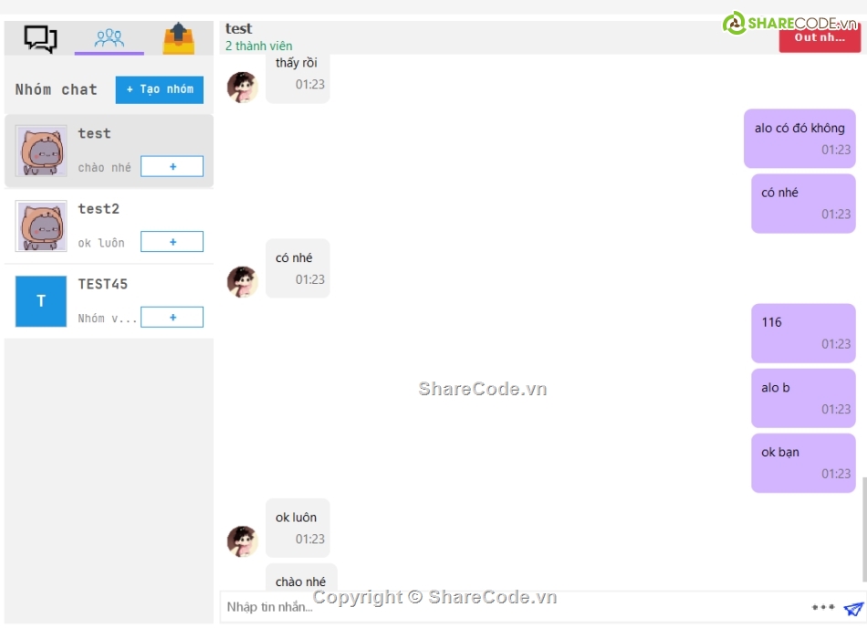 Code đồ án,Socket.IO,Client - Server,Socket,Java chat application